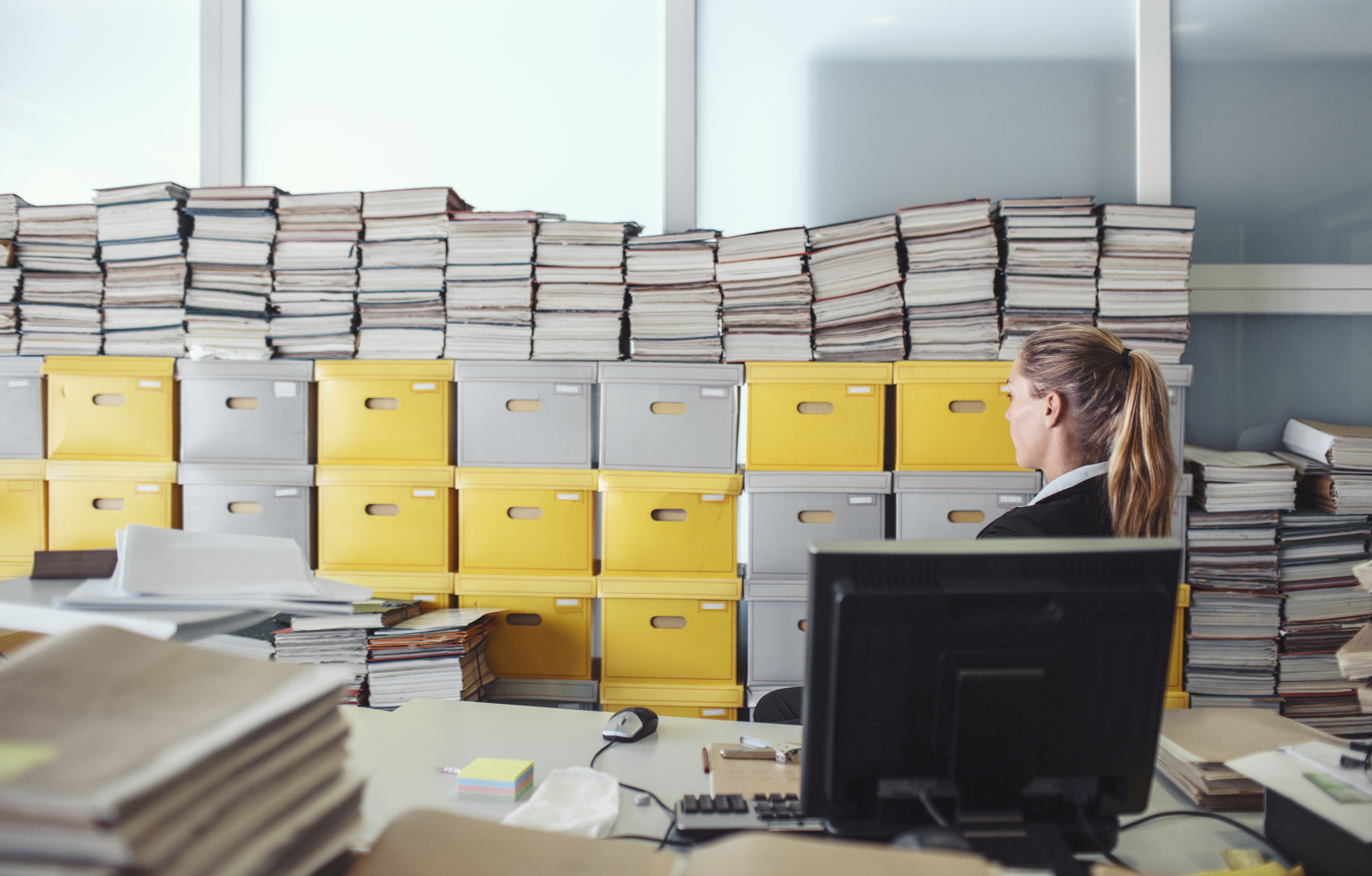 Messy office environment, archives Messy office environment, archives